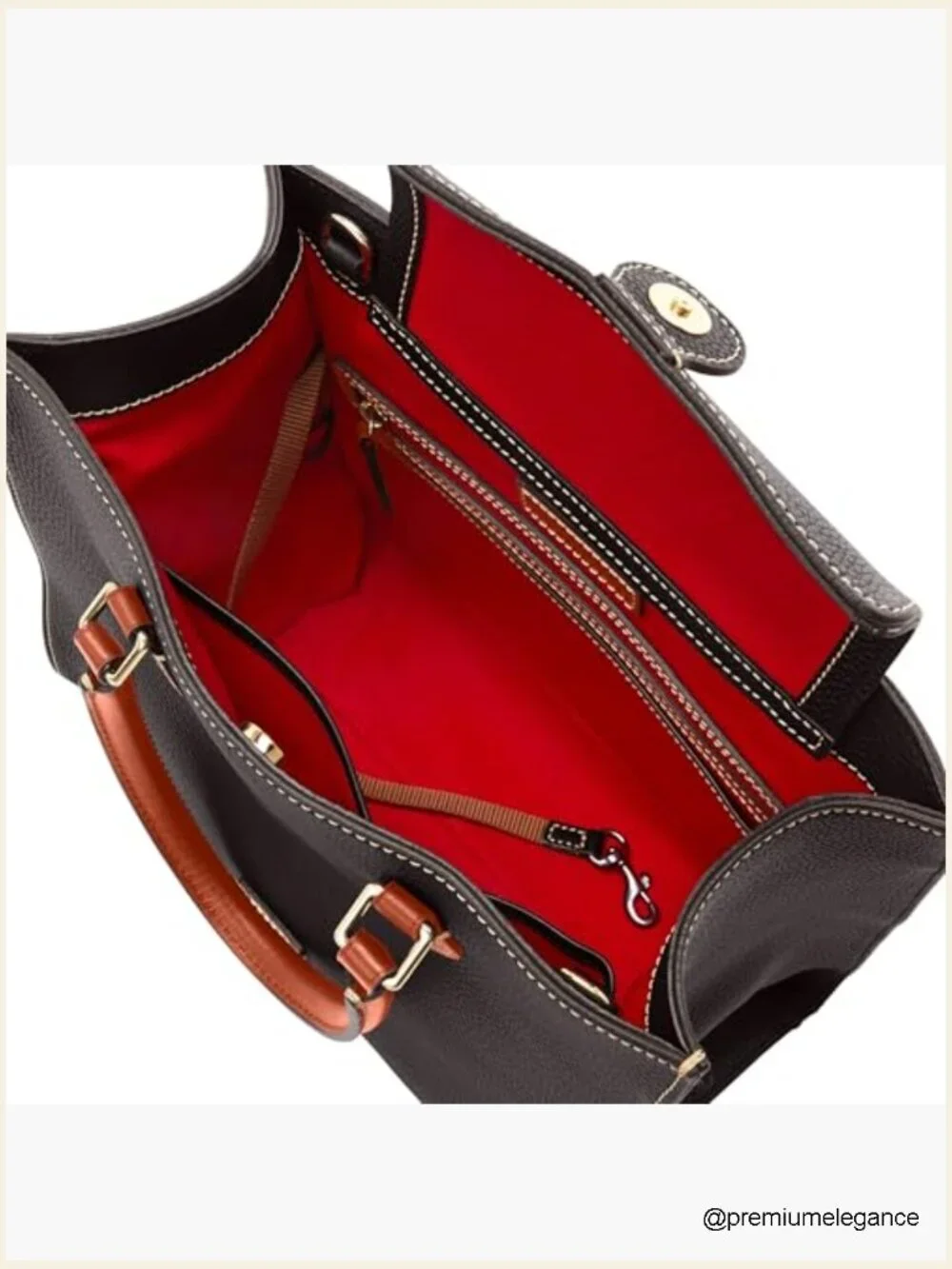Pebble Grain Leather Satchel Handbag, Adjustable Crossbody Strap